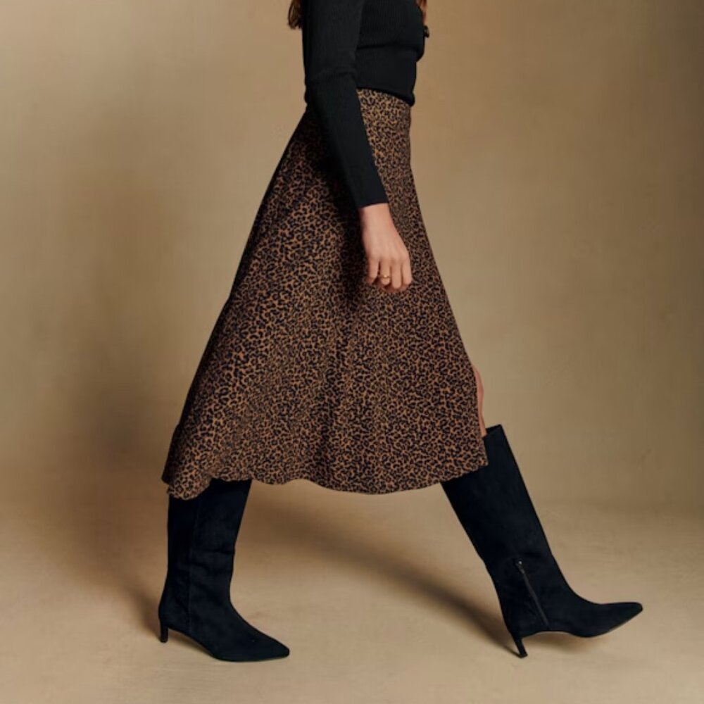 Sezane Leopard Print Skirt
